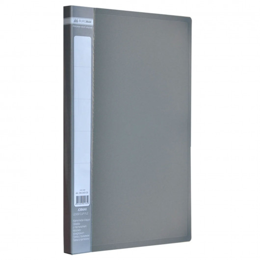 Папка с боковым прижимом JOBMAX, корешок 16мм., 450мКм пластик, до 120 лист., серый BuroMax - фото 4