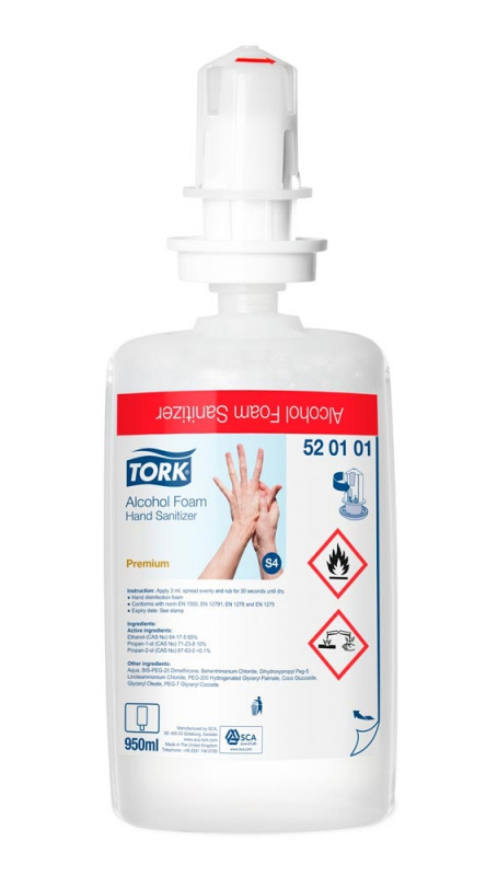 Мыло-пена жидкое, 1000мл., 2500 порций, в кассете для диспенсера, Дезинфекционное Tork - фото 1