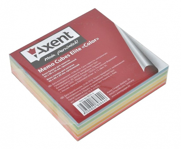Блок для записи клееный 90*90*20мм., Elite Сolor Axent - фото 4