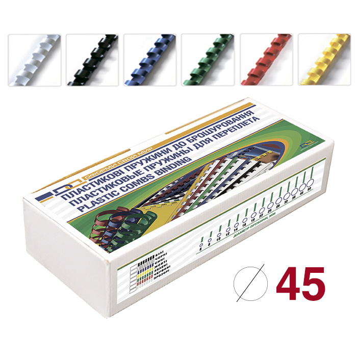 Пружины пластиковые 45мм., 400л., 50шт./уп., зелен. D&Art - фото 2