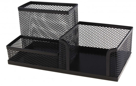 Подставка-органайзер 203x105x100мм., на 3 отделения, металлическая, черн. Axent - фото 2