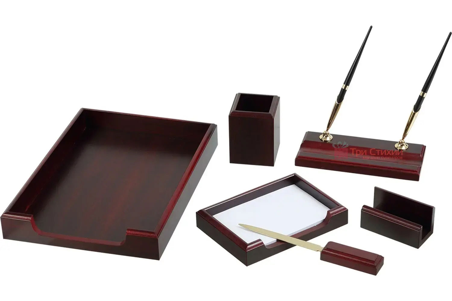 Набор настольный деревянный 6 предметов DIRECT, красн. дерево (6159XDU) Bestar - фото 3