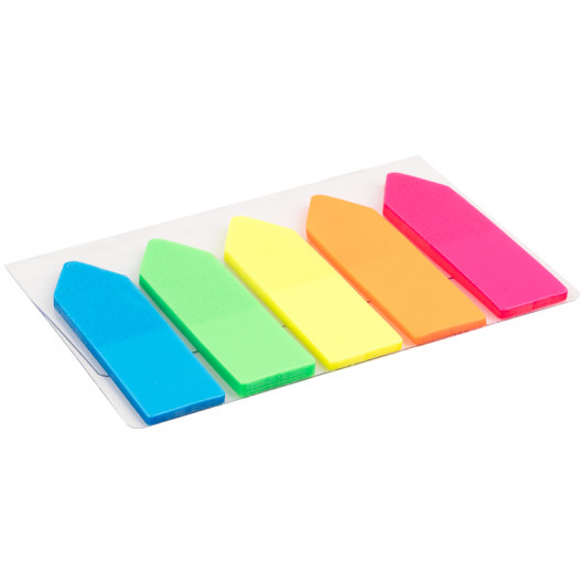 Закладки-стрілки пластикові 12х45мм., 125шт., 5 кольорів по 25 арк., неон Axent Delta — фото 3