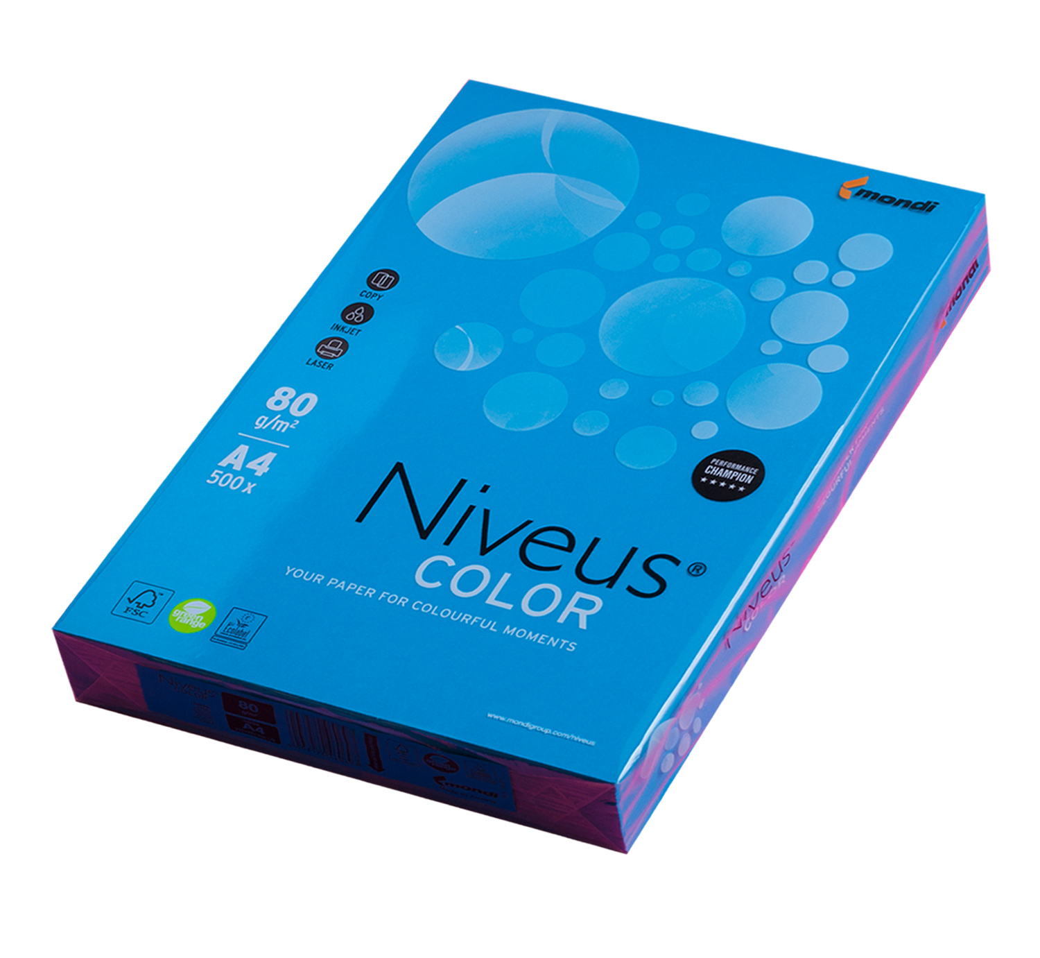 Бумага цветная Color A4 интенсив 80г./м2, 500лист., DB49. Color blue, темно-син. Mondi - фото 3