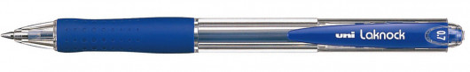 Ручка шариковая автоматическая Laknock fine, 0,7мм., корпус прозр., стержень син. Uni - фото 5
