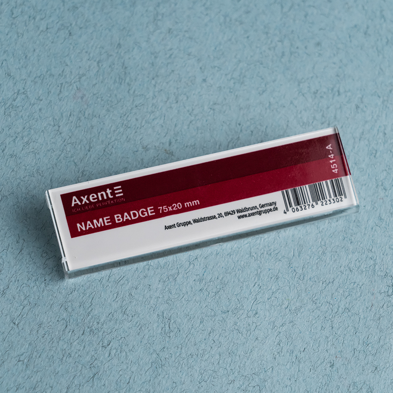 Бейдж акриловый на шпильке 4514 (75*22мм) Axent - фото 4
