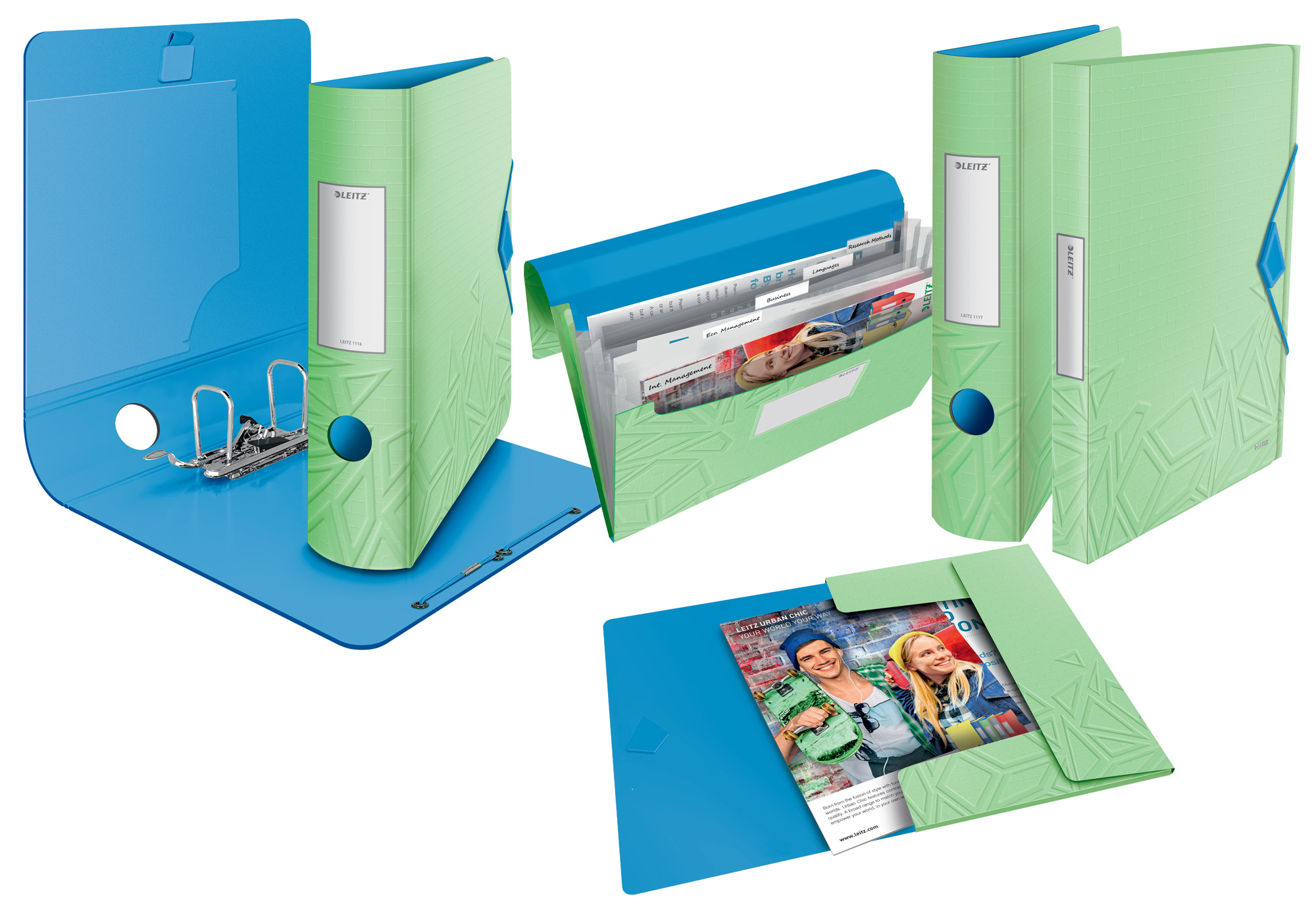 Регистратор 8.2см. А4 (PP) Active Urban Chic 180°, зелен. LEITZ - фото 9