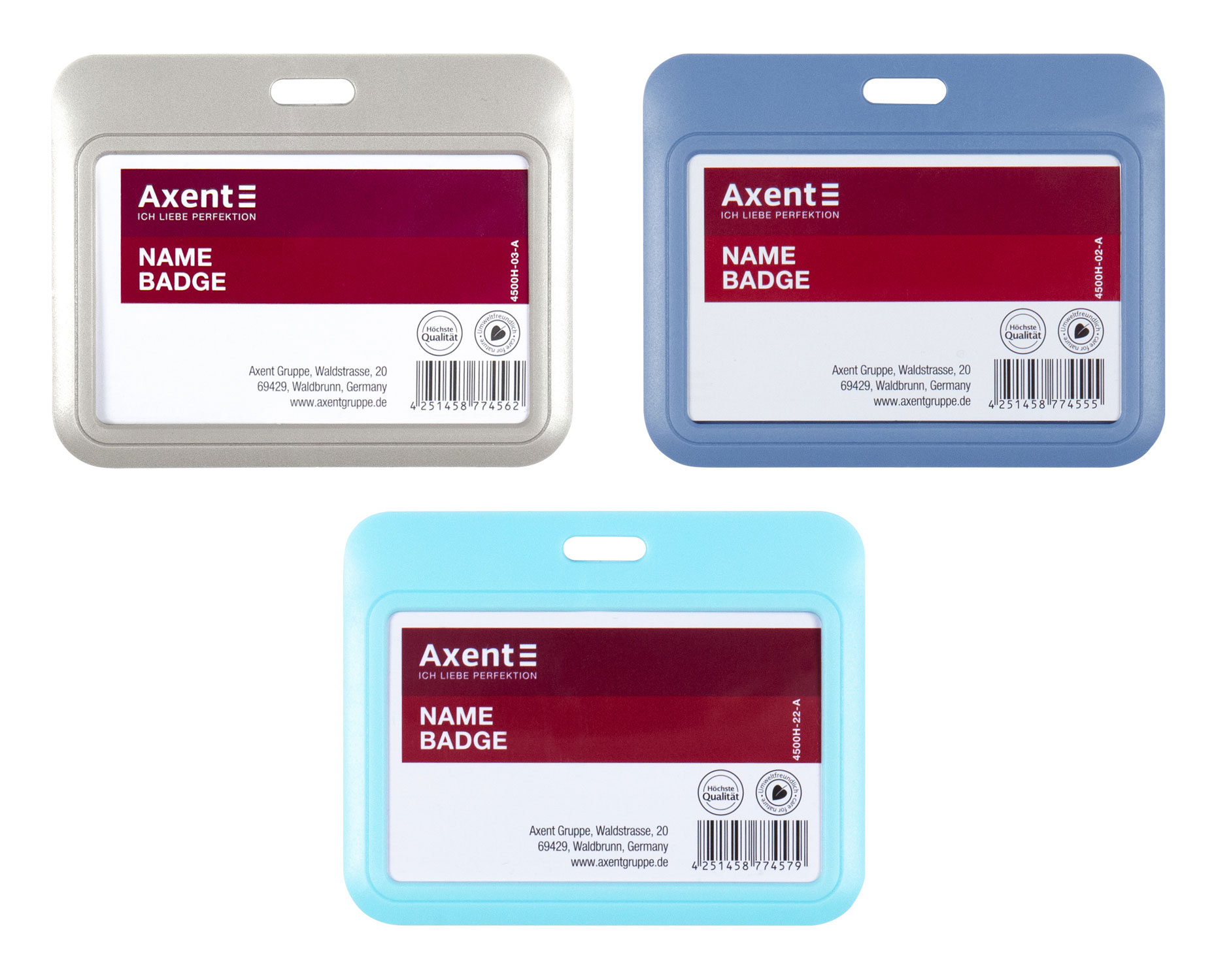 Бейдж-слайдер горизонтальный 85*54мм., ABS пластик, серый Axent - фото 6