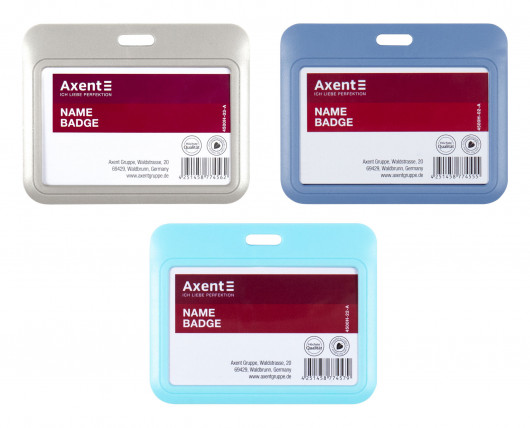 Бейдж-слайдер горизонтальный 85*54мм., ABS пластик, серый Axent - фото 6