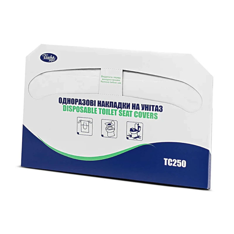 Накладки на сиденье унитаза, сложение 1/2, 37*42см., 1-сл. цел., 250 шт./уп., бел. (ТС-250) Tischa Papier - фото 1