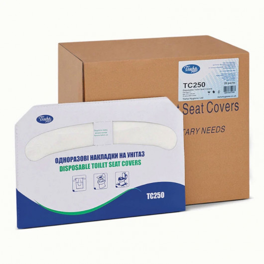 Накладки на сиденье унитаза, сложение 1/2, 37*42см., 1-сл. цел., 250 шт./уп., бел. (ТС-250) Tischa Papier - фото 5