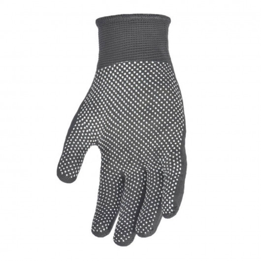 Перчатки вязаные трикотажные Лайт, ладошка ПВХ точка, 13 класс, 10 (XL) размер, серый (4413) Doloni - фото 2