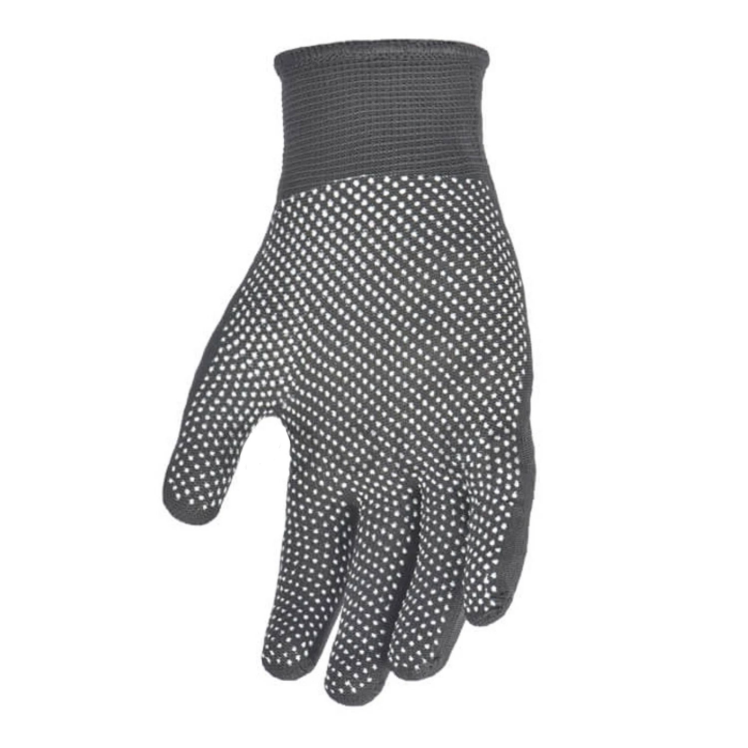 Перчатки вязаные трикотажные Лайт, ладошка ПВХ точка, 13 класс, 10 (XL) размер, серый (4413) Doloni - фото 2