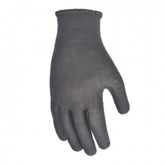 Перчатки вязаные трикотажные Лайт, ладошка ПВХ точка, 13 класс, 10 (XL) размер, серый (4413) Doloni - фото 3