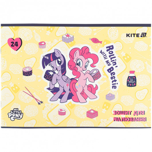 Тетрадь для рисования, 24 лист., скоба, софт тач + УФ лак, Little Pony (LP25-242) Kite - фото 9