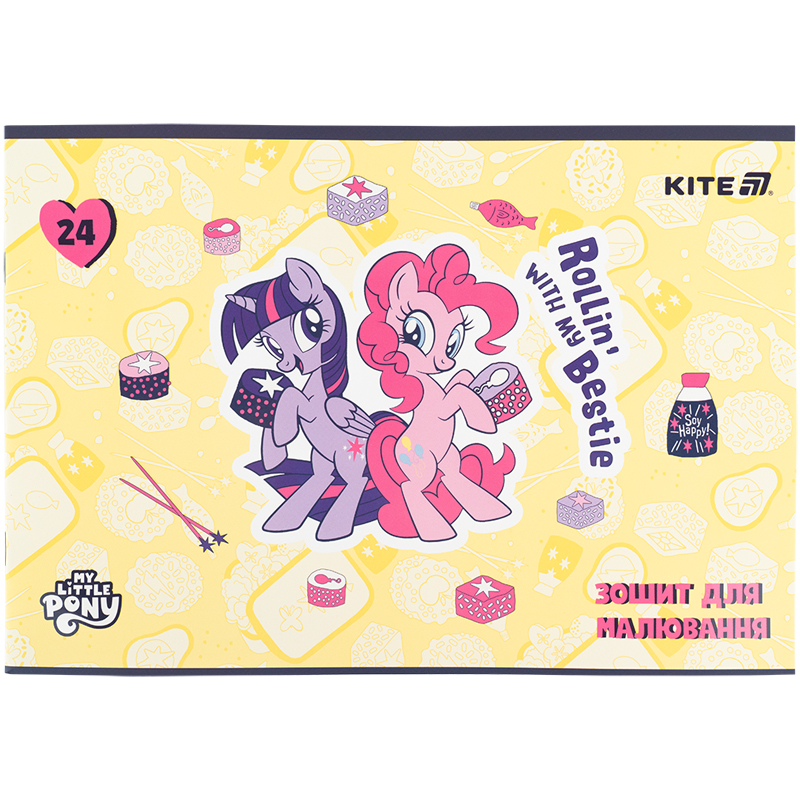 Тетрадь для рисования, 24 лист., скоба, софт тач + УФ лак, Little Pony (LP25-242) Kite - фото 9
