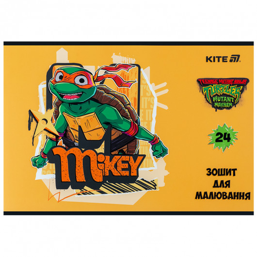 Тетрадь для рисования, 24 лист., скоба, софт тач + УФ лак, Ninja Turtles (NT25-242) Kite - фото 9