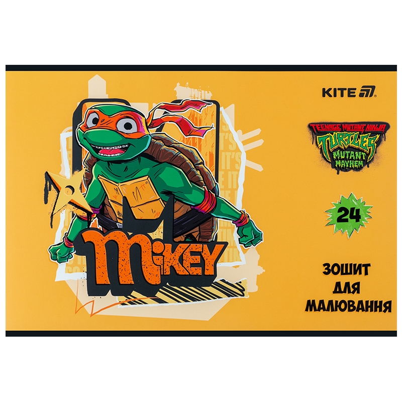 Тетрадь для рисования, 24 лист., скоба, софт тач + УФ лак, Ninja Turtles (NT25-242) Kite - фото 9