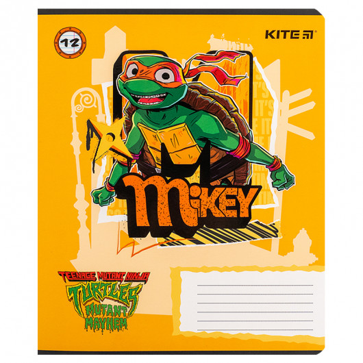 Тетрадь 12 лист., лин., софт тач + УФ лак, Ninja Turtles (NT24-234) Kite - фото 12