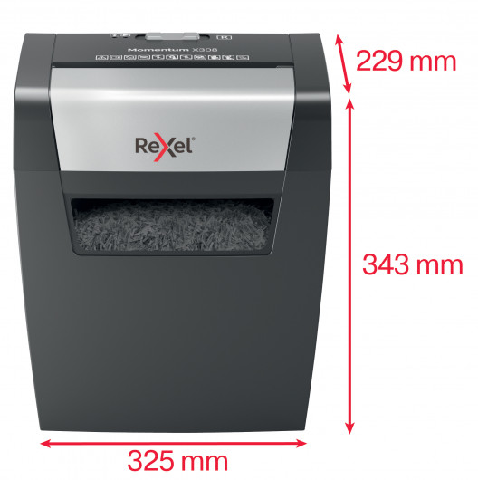 Знищувач документів Momentum X308  P3 8лист., перехресна різання, корзина 15л Rexel — фото 8