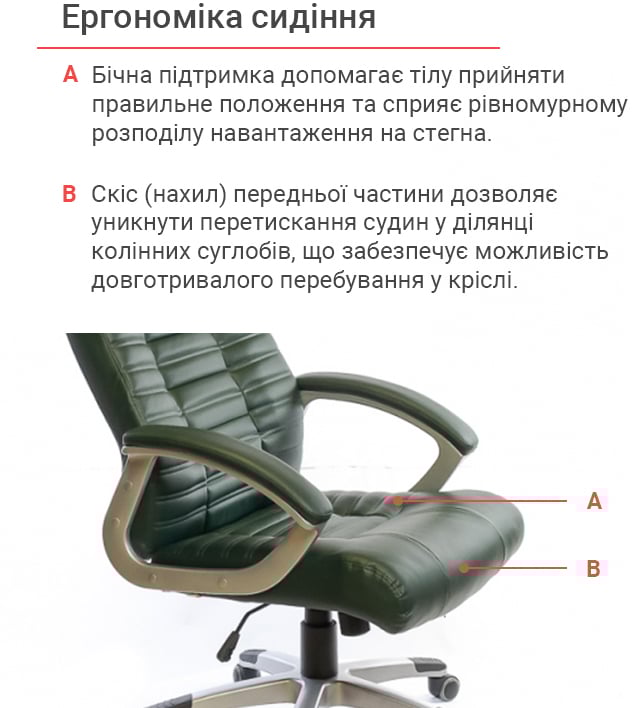 Крісло для керівника Атлант MP TILT (XY-7147), зелен. АКЛАС — фото 15