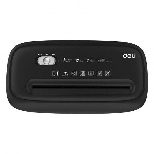 Уничтожитель документов DELI 9945, 6 листов, перекрестная резка 4*30мм., корзина 12л., класс P-4 DELI - фото 4