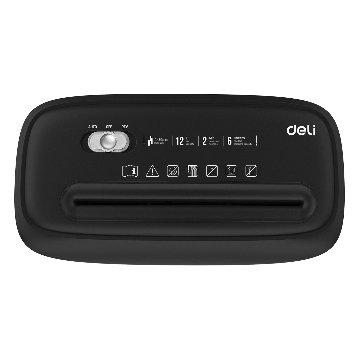 Уничтожитель документов DELI 9945, 6 листов, перекрестная резка 4*30мм., корзина 12л., класс P-4 DELI - фото 4