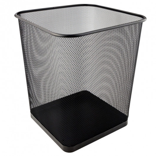 Корзина для бумаг 15л., квадратная металлическая, черн. Axent - фото 5