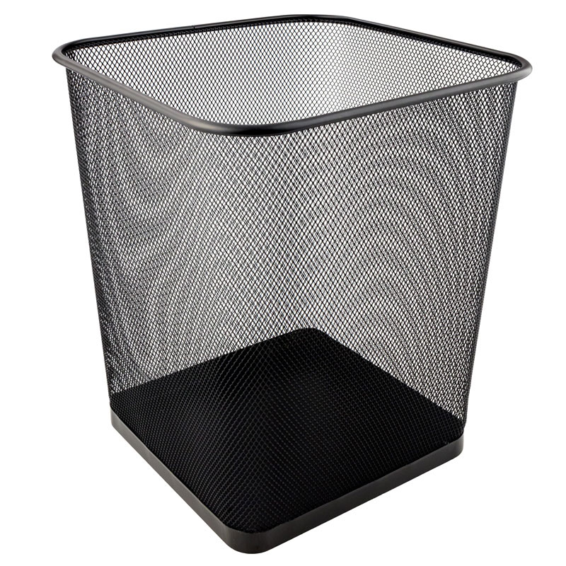 Корзина для бумаг 15л., квадратная металлическая, черн. Axent - фото 5