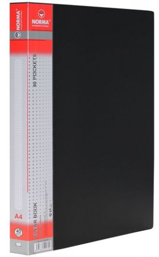 Папка на 40 файлов, толщина 650мкм., черн. NORMA - фото 4