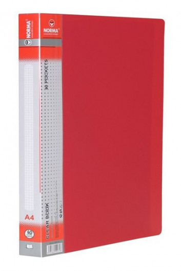 Папка на 60 файлов, толщина 650мкм., красн. NORMA - фото 3