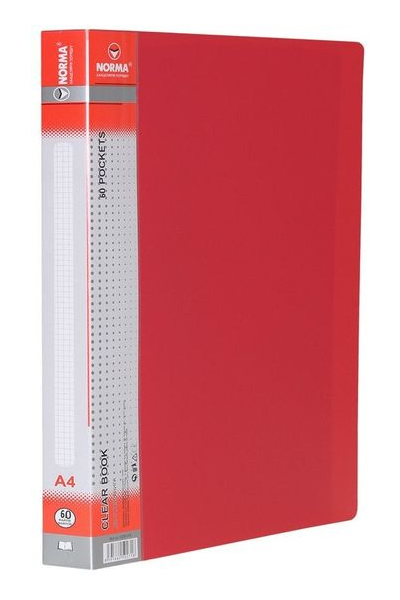 Папка на 60 файлов, толщина 650мкм., красн. NORMA - фото 3