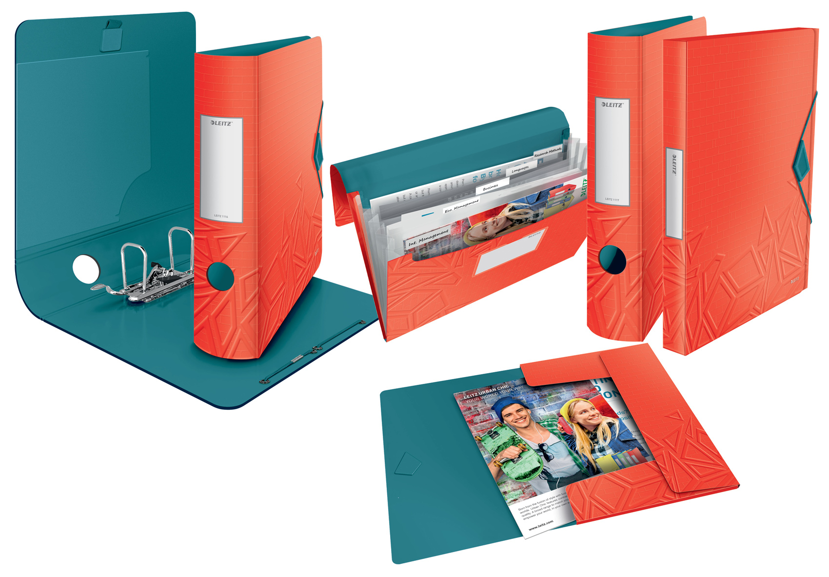 Регистратор 8.2см. А4 (PP) Active Urban Chic 180°, красн. LEITZ - фото 7