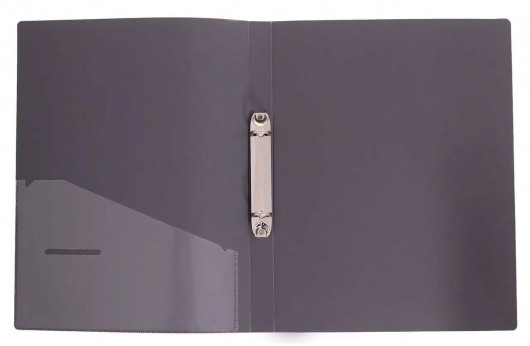 Папка А4, 2 кільця, 25мм., пластик, внутрішня кишеня, сір. Scholz — фото 4