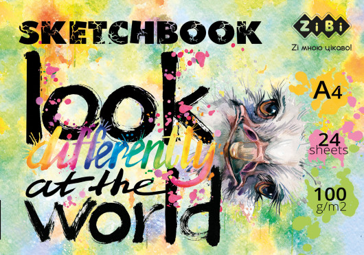 Альбом для рисования (скетчбук) А4, 24л., клееный блок, 100г/м2, клеен. ART Line ZiBi - фото 5