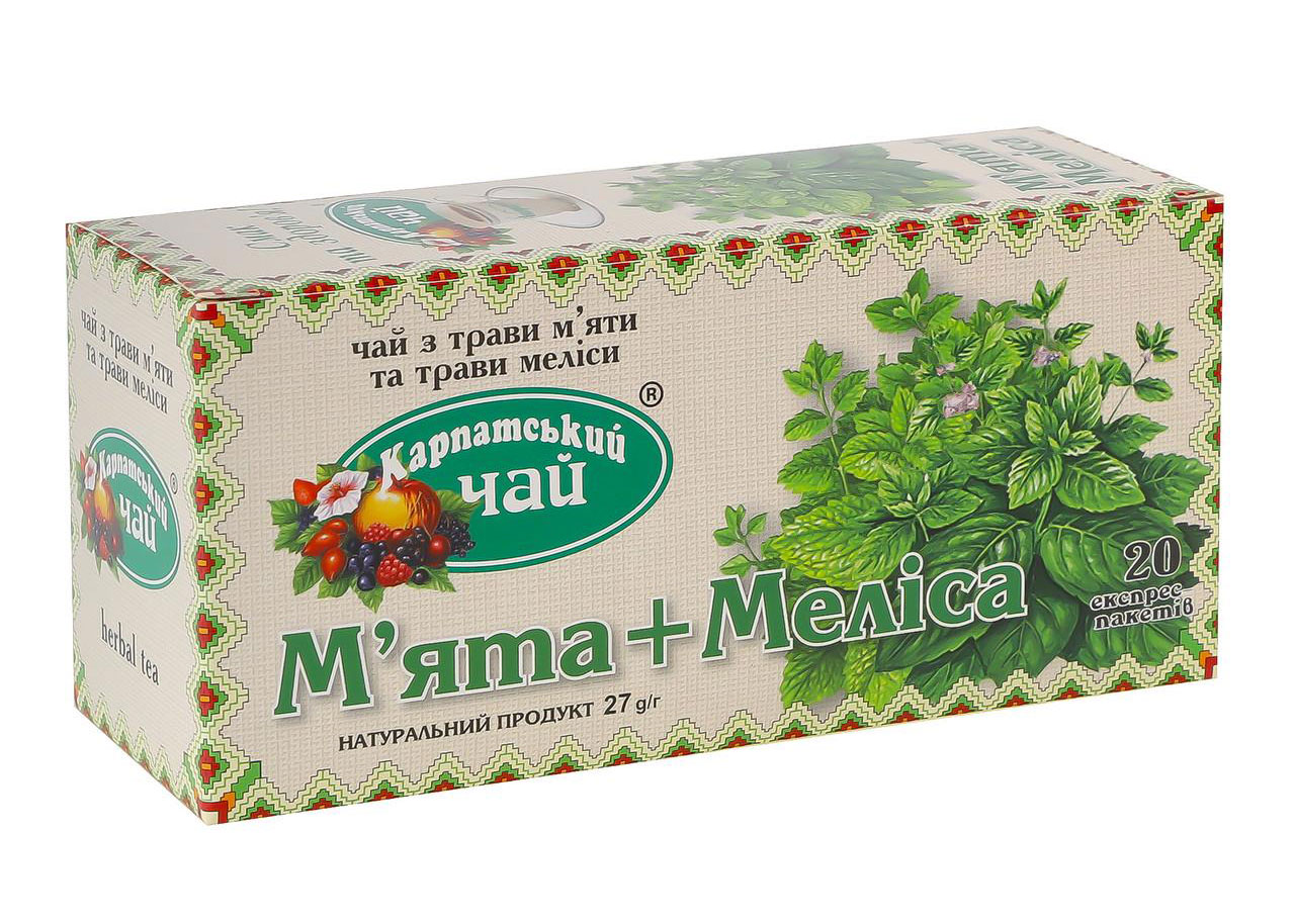 Чай Мята + Мелисса, 20пак. по 1,35г. Карпатский - фото 2