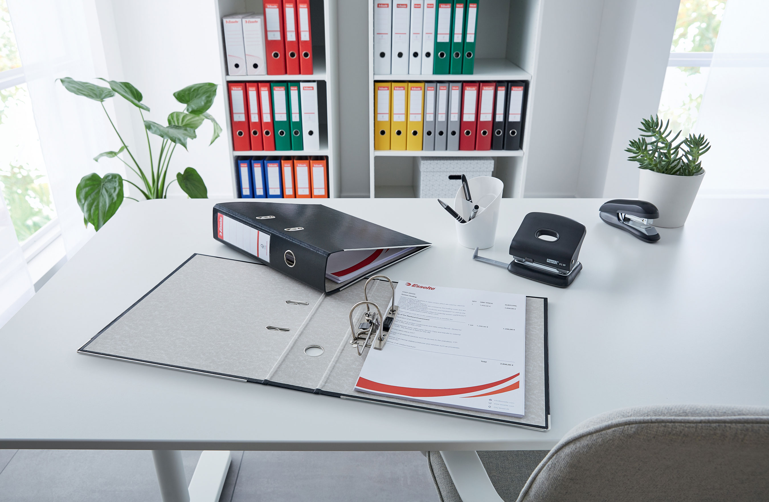 Реєстратор 5см. А4 (PP), Econom, червон. Esselte — фото 6