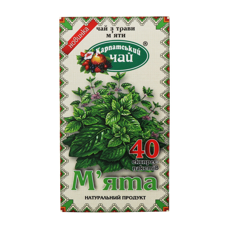 Чай М'ята,  40пак. по 1,35г Карпатський — фото 1