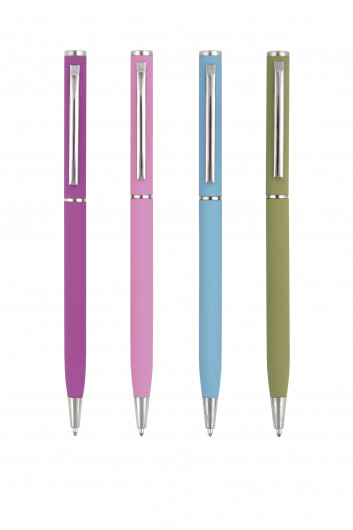 Ручка шариковая металлическая Fun Rubber, стержень син., корпус голуб. Penmate - фото 2