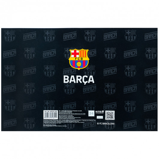 Тетрадь для рисования, 24 лист., скоба, софт тач + УФ лак, FC Barcelona (BC25-242) Kite - фото 10