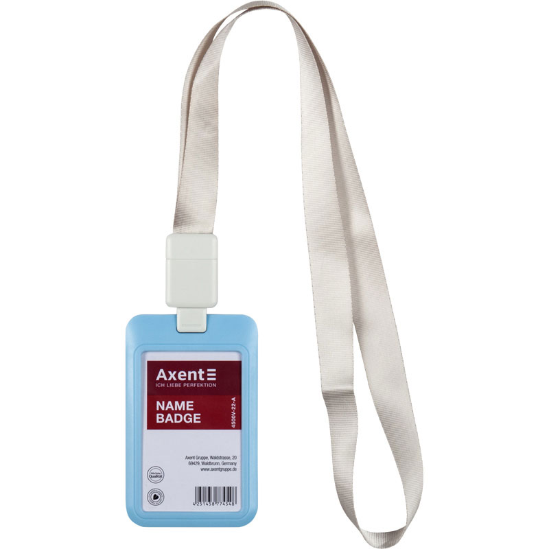 Бейдж-слайдер горизонтальний 85*54мм., ABS пластик, блакит. Axent — фото 6