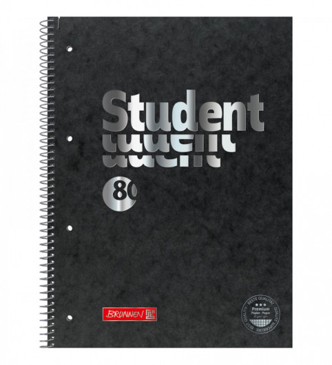 Коледж-блок А4 Premium, клітинка, 80 арк., чорн. Brunnen — фото 3