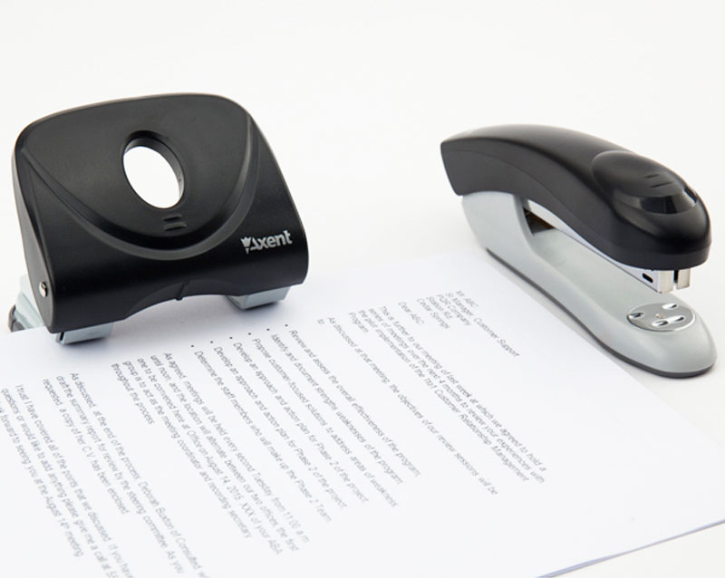 Діркопробивач на 2 отвори, до 20 аркушів Welle-2, пластиковий, чорн. Axent — фото 6