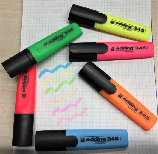 Маркер текстовий 345, 2-5мм., блакит. Edding — фото 8