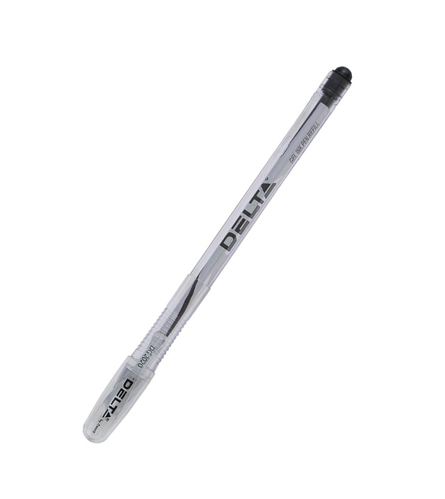 Ручка гельова DG2020, корпус, прозор., ст., чорн. Axent Delta — фото 2