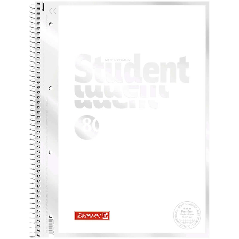 Колледж-блок А4 Premium, клетка, 80 листов, White Brunnen - фото 4