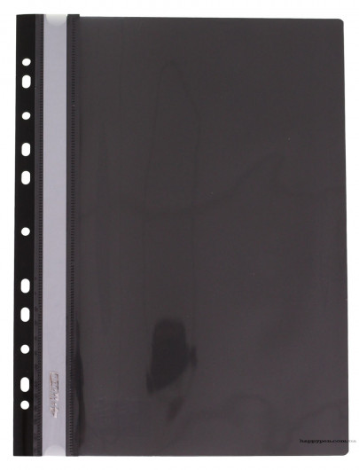 Швидкозшивач з прозорим верхом та європерфорацією, А4, чорн. 4Office — фото 3