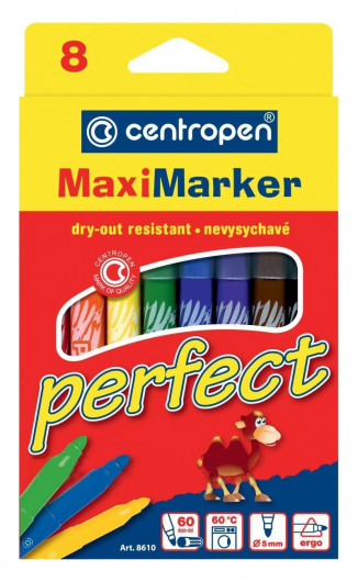 Фломастери, 8 кольорів., Perfect Maxi 8610, асорті Centropen — фото 3