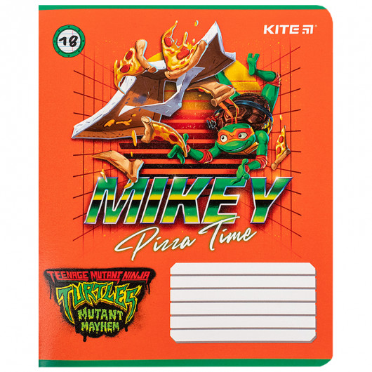 Зошит 18 арк., лін., гібр. лак + УФ лак, Ninja Turtles (NT24-237) Kite — фото 13