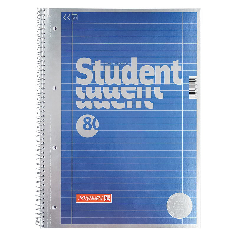 Колледж-блок А4 Premium, линия, 80 листов, метал. голубой Brunnen - фото 3